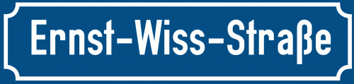 Straßenschild Ernst-Wiss-Straße