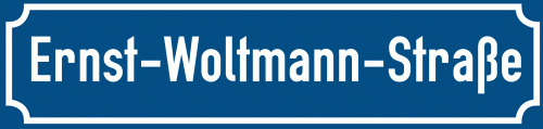 Straßenschild Ernst-Woltmann-Straße