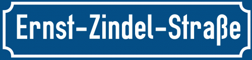 Straßenschild Ernst-Zindel-Straße