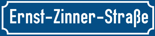 Straßenschild Ernst-Zinner-Straße