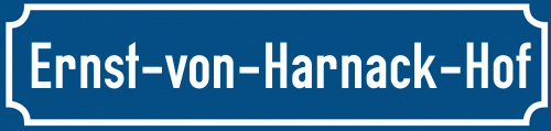 Straßenschild Ernst-von-Harnack-Hof