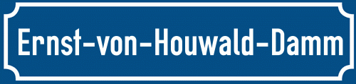 Straßenschild Ernst-von-Houwald-Damm