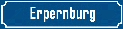 Straßenschild Erpernburg