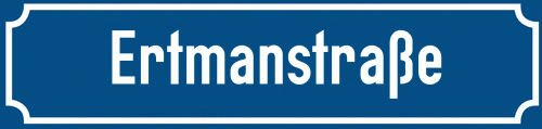 Straßenschild Ertmanstraße