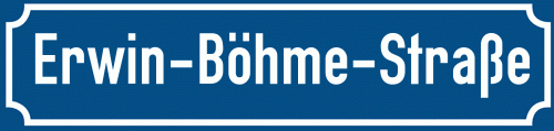 Straßenschild Erwin-Böhme-Straße zum kostenlosen Download