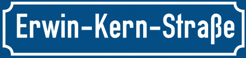 Straßenschild Erwin-Kern-Straße
