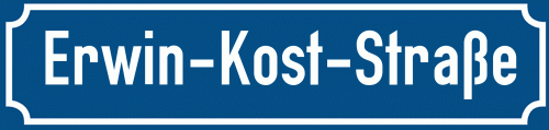Straßenschild Erwin-Kost-Straße