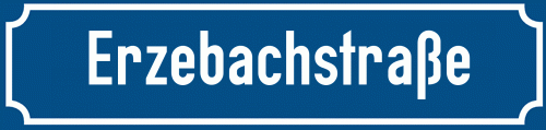 Straßenschild Erzebachstraße zum kostenlosen Download