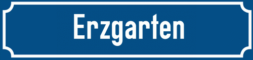Straßenschild Erzgarten zum kostenlosen Download