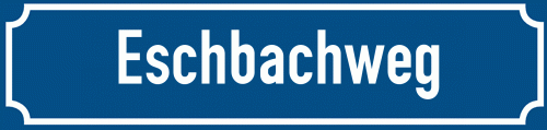 Straßenschild Eschbachweg zum kostenlosen Download