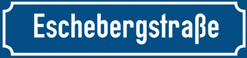 Straßenschild Eschebergstraße