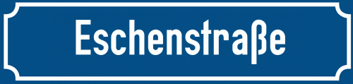 Straßenschild Eschenstraße zum kostenlosen Download