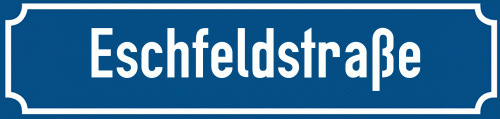 Straßenschild Eschfeldstraße zum kostenlosen Download