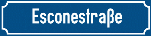 Straßenschild Esconestraße zum kostenlosen Download
