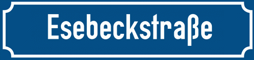 Straßenschild Esebeckstraße zum kostenlosen Download