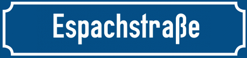 Straßenschild Espachstraße