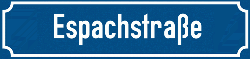 Straßenschild Espachstraße zum kostenlosen Download