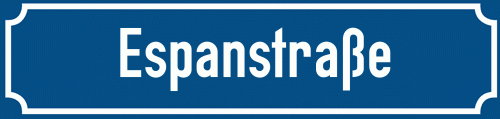Straßenschild Espanstraße