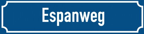 Straßenschild Espanweg