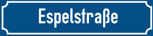 Straßenschild Espelstraße zum kostenlosen Download