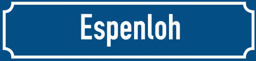 Straßenschild Espenloh