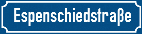Straßenschild Espenschiedstraße