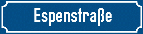 Straßenschild Espenstraße