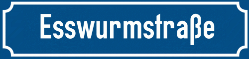 Straßenschild Esswurmstraße