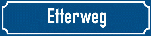 Straßenschild Etterweg