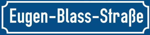 Straßenschild Eugen-Blass-Straße zum kostenlosen Download