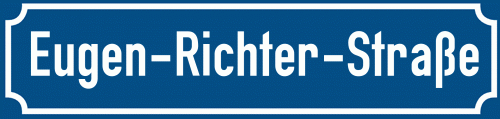 Straßenschild Eugen-Richter-Straße zum kostenlosen Download