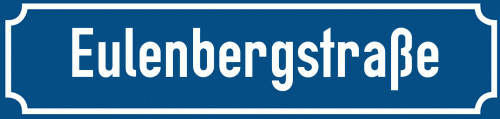 Straßenschild Eulenbergstraße