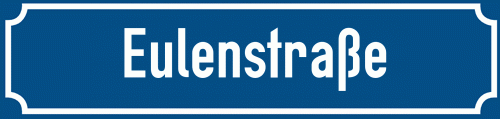 Straßenschild Eulenstraße