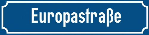 Straßenschild Europastraße