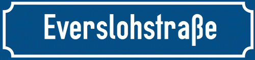 Straßenschild Everslohstraße