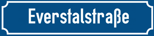 Straßenschild Everstalstraße