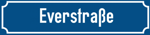 Straßenschild Everstraße
