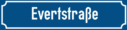 Straßenschild Evertstraße
