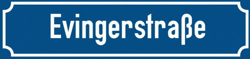 Straßenschild Evingerstraße zum kostenlosen Download