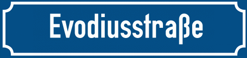 Straßenschild Evodiusstraße