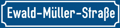 Straßenschild Ewald-Müller-Straße zum kostenlosen Download