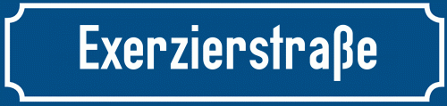Straßenschild Exerzierstraße zum kostenlosen Download