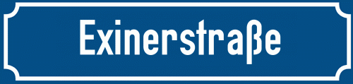 Straßenschild Exinerstraße
