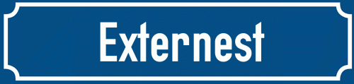 Straßenschild Externest