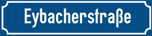 Straßenschild Eybacherstraße zum kostenlosen Download