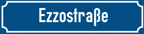 Straßenschild Ezzostraße zum kostenlosen Download