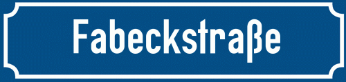 Straßenschild Fabeckstraße zum kostenlosen Download