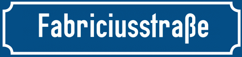 Straßenschild Fabriciusstraße zum kostenlosen Download