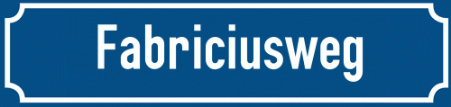 Straßenschild Fabriciusweg
