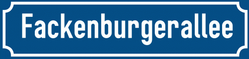 Straßenschild Fackenburgerallee